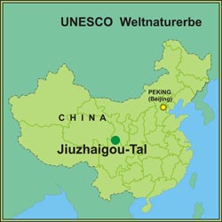 Jiuzhaigou-Tal Karte