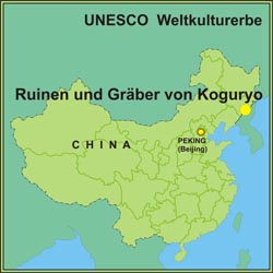 Ruinen und Gräber von Koguryo Koguryo Karte