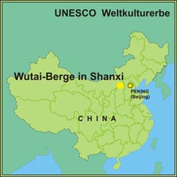 Wutai-Berge in Shanxi Shanxi Karte