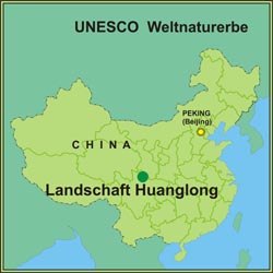Landschaft Huanglong Huanglong Karte