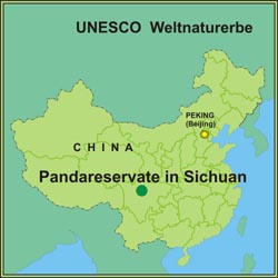 Pandareservate in Sichuan Sichuan Karte