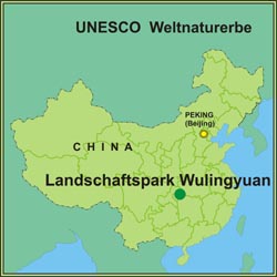 Landschaftspark Wulingyuan Wulingyuan Karte